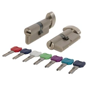 Цилиндровый механизм MaxPro7002Knob120mm(55+10+55) SN никель 7key с вертушкой